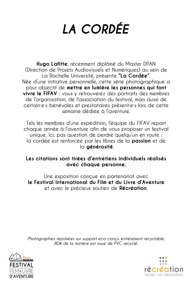Cartel de présentation La Cordée